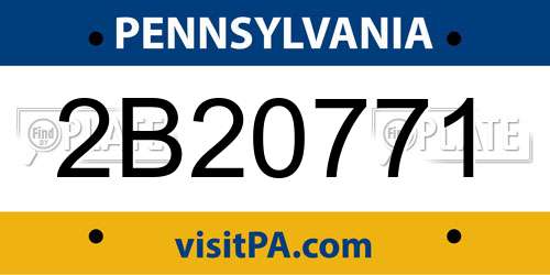 2B20771 Pennsylvania License Plate