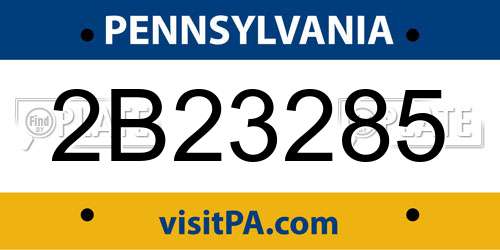2B23285 Pennsylvania License Plate