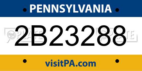 2B23288 Pennsylvania License Plate
