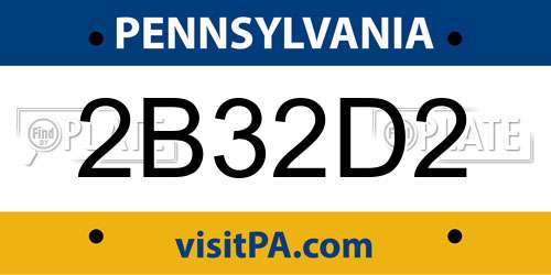 2B32D2 Pennsylvania License Plate