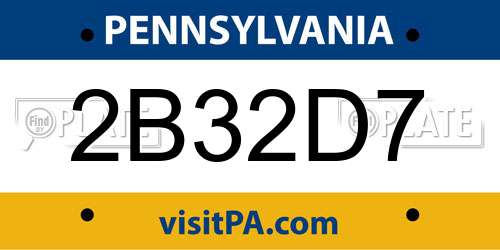2B32D7 Pennsylvania License Plate