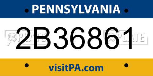 2B36861 Pennsylvania License Plate
