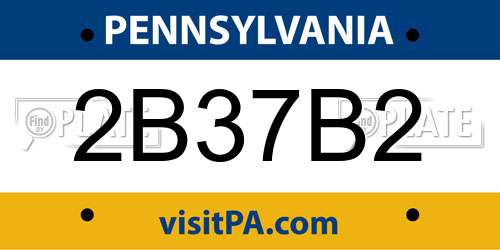 2B37B2 Pennsylvania License Plate