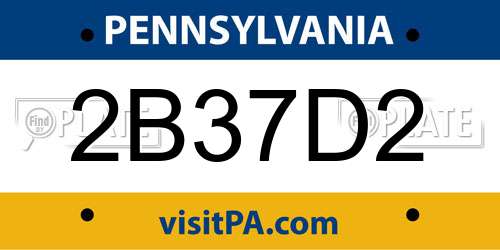 2B37D2 Pennsylvania License Plate