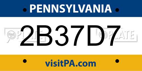 2B37D7 Pennsylvania License Plate