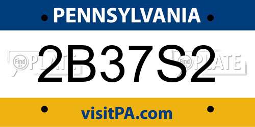 2B37S2 Pennsylvania License Plate