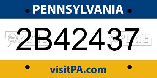2B42437 Pennsylvania License Plate