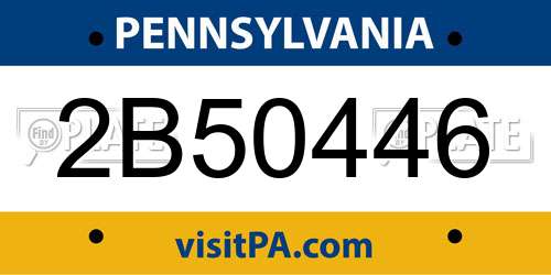 2B50446 Pennsylvania License Plate