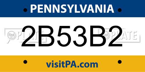 2B53B2 Pennsylvania License Plate