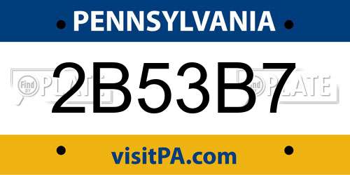 2B53B7 Pennsylvania License Plate