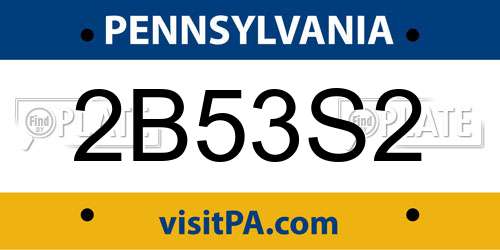 2B53S2 Pennsylvania License Plate