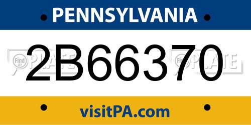2B66370 Pennsylvania License Plate