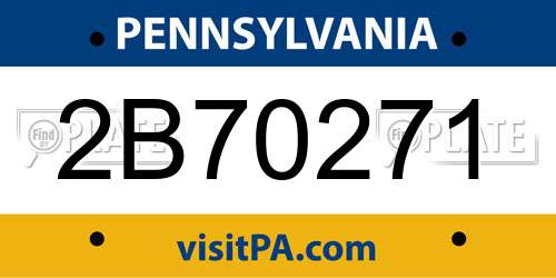 2B70271 Pennsylvania License Plate