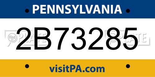 2B73285 Pennsylvania License Plate