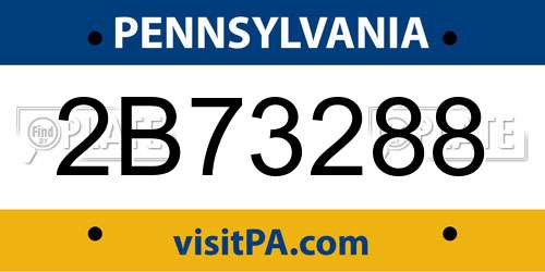 2B73288 Pennsylvania License Plate