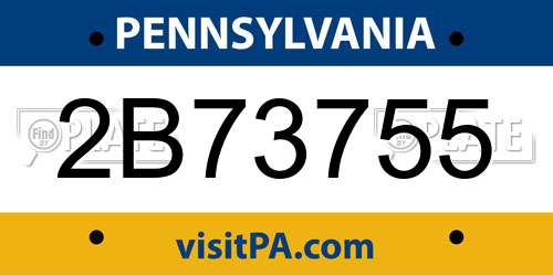 2B73755 Pennsylvania License Plate