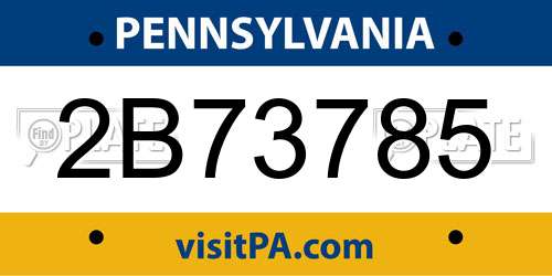 2B73785 Pennsylvania License Plate