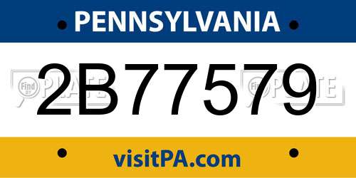 2B77579 Pennsylvania License Plate