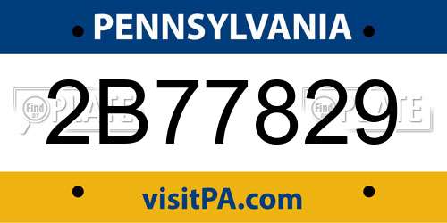 2B77829 Pennsylvania License Plate