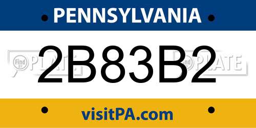 2B83B2 Pennsylvania License Plate