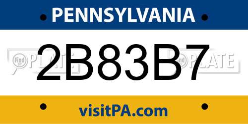 2B83B7 Pennsylvania License Plate