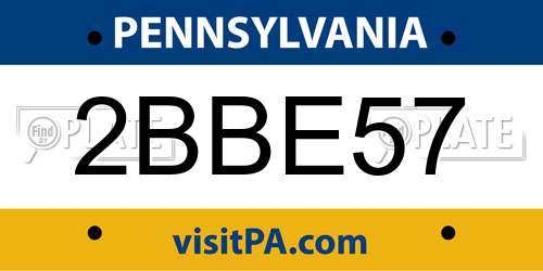 2BBE57 Pennsylvania License Plate