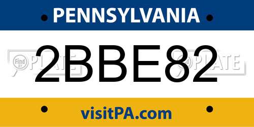 2BBE82 Pennsylvania License Plate