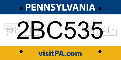 2BC535 Pennsylvania License Plate