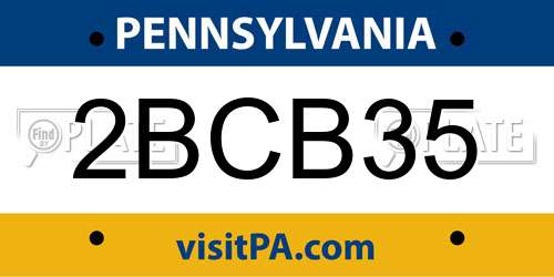 2BCB35 Pennsylvania License Plate