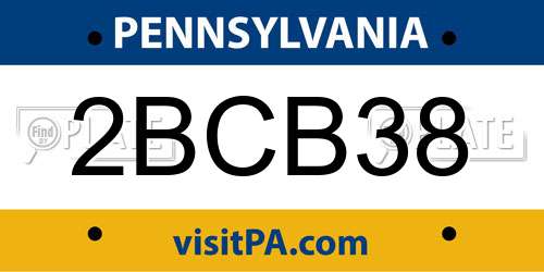 2BCB38 Pennsylvania License Plate