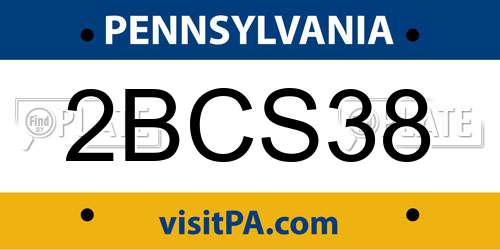 2BCS38 Pennsylvania License Plate