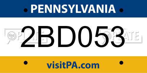 2BD053 Pennsylvania License Plate