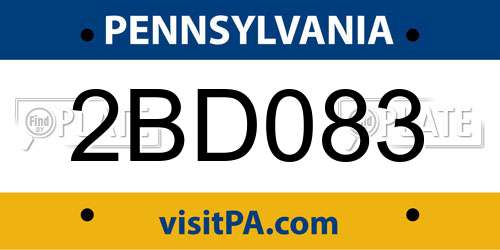 2BD083 Pennsylvania License Plate