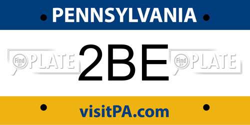 2BE Pennsylvania License Plate