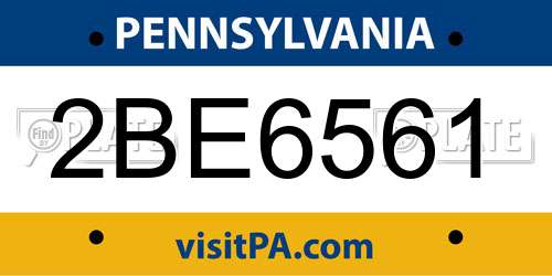 2BE6561 Pennsylvania License Plate