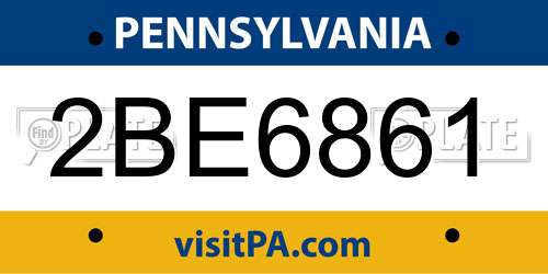 2BE6861 Pennsylvania License Plate