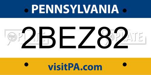 2BEZ82 Pennsylvania License Plate
