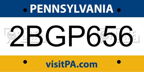 2BGP656 Pennsylvania License Plate