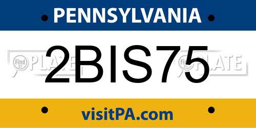 2BIS75 Pennsylvania License Plate