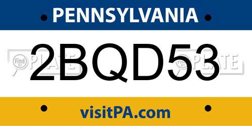 2BQD53 Pennsylvania License Plate