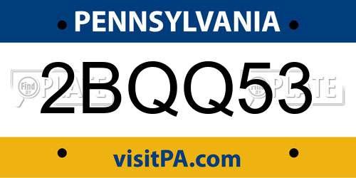 2BQQ53 Pennsylvania License Plate