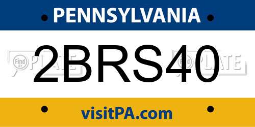 2BRS40 Pennsylvania License Plate