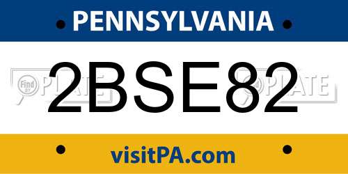 2BSE82 Pennsylvania License Plate