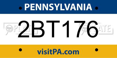 2BT176 Pennsylvania License Plate