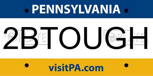 2BTOUGH Pennsylvania License Plate