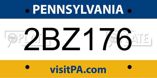 2BZ176 Pennsylvania License Plate