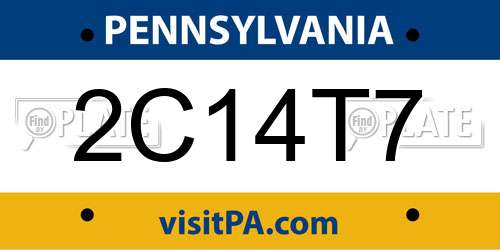 2C14T7 Pennsylvania License Plate