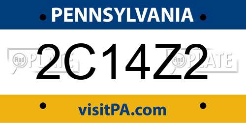 2C14Z2 Pennsylvania License Plate