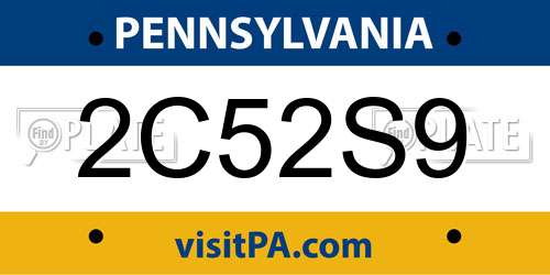 2C52S9 Pennsylvania License Plate