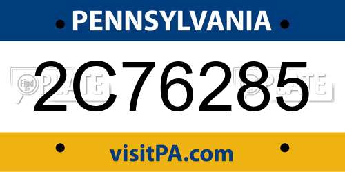 2C76285 Pennsylvania License Plate